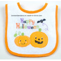 Customized Logo gestickt Halloween Baumwolle Terry weiße Babylätzchen